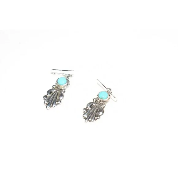Turquoise & Sterling Silver Earrings - Verley Betone - Picture 8 of 8